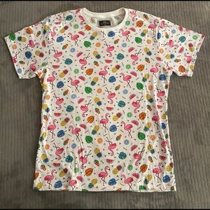MTL Made To Live Pattern Party Shirt Flamingos